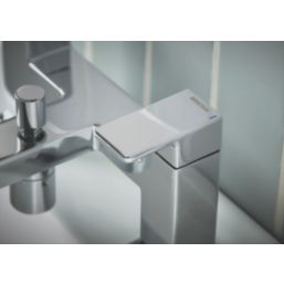 Bristan Cobalt Chrome-Plated 123mm Deck Mounted Dual Control Manual Shower Mixer Tap