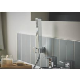 Bristan Cobalt Chrome-Plated 123mm Deck Mounted Dual Control Manual Shower Mixer Tap