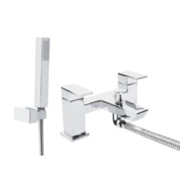 Bristan Cobalt Chrome-Plated 123mm Deck Mounted Dual Control Manual Shower Mixer Tap