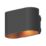 Calex Potenza Outdoor LED Up & Down Wall Light Black & Gold 4.9W 330lm