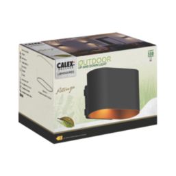 Calex Potenza Outdoor LED Up & Down Wall Light Black & Gold 4.9W 330lm