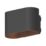 Calex Potenza Outdoor LED Up & Down Wall Light Black & Gold 4.9W 330lm