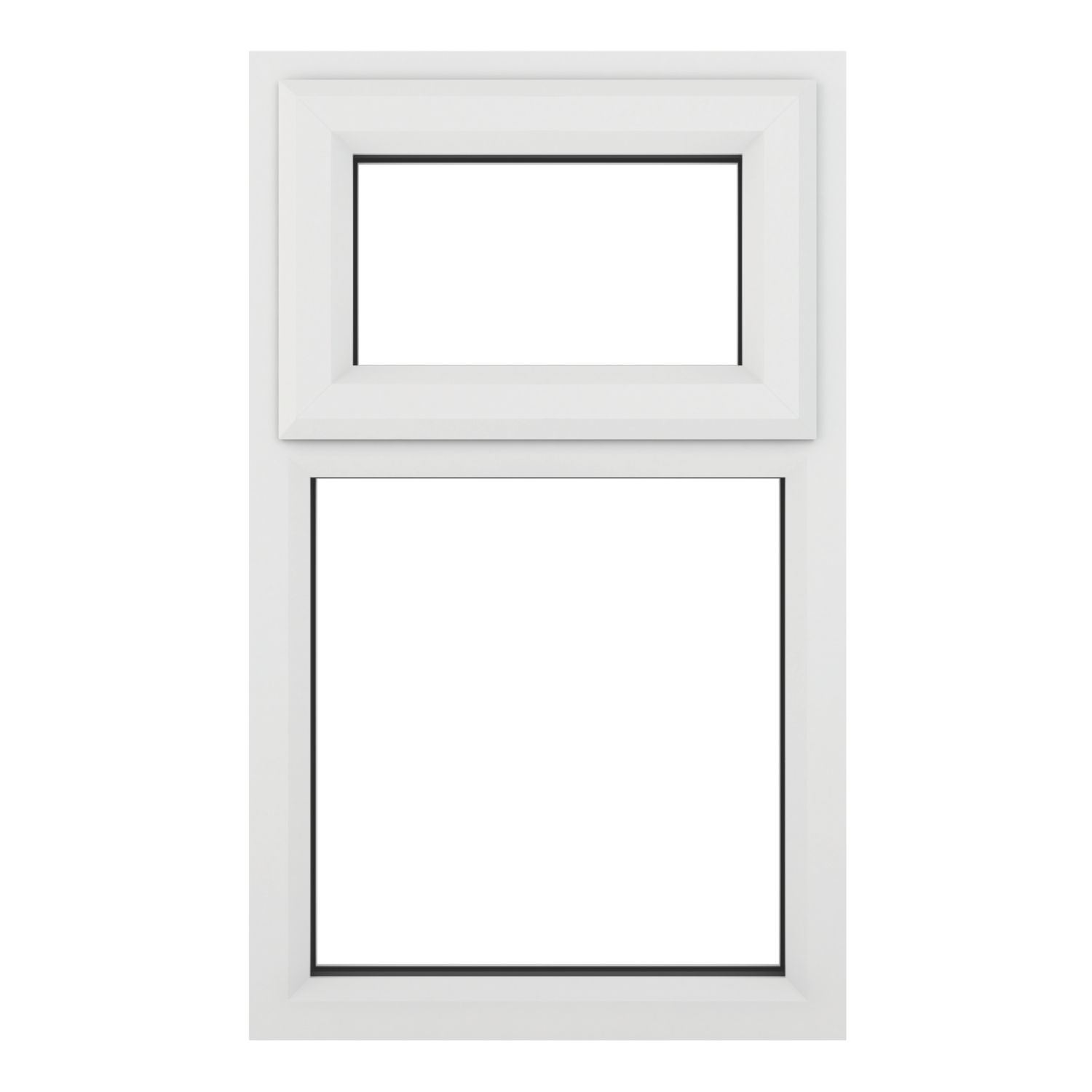 Crystal Top Opening Clear Triple-Glazed Casement White uPVC Window 905mm x 965mm (172JM)