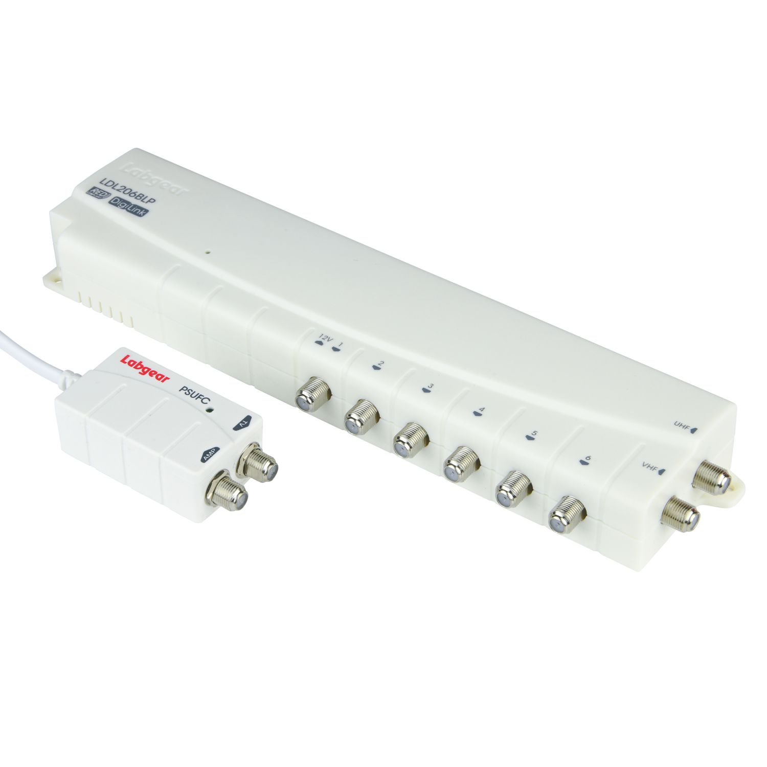 Labgear LDL206BLP 6-Way Aerial Amplifier with Bypass (172JR)