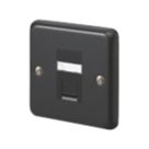 MK Contoura 1-Gang Master Telephone Socket Black with Black Inserts