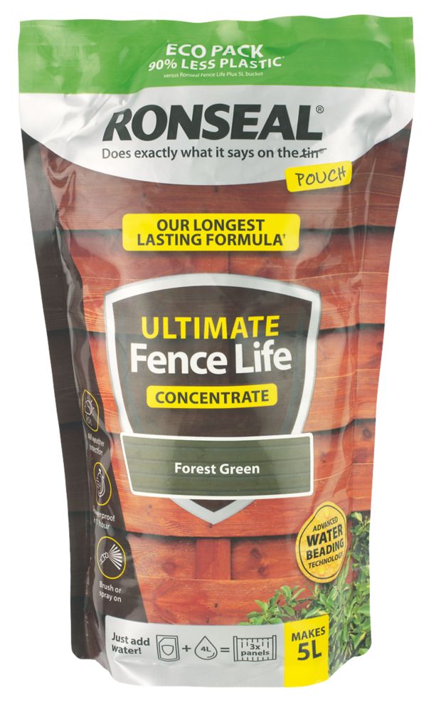 Ronseal Ultimate Fence Life Concentrate 950ml Forest Green Shed & Fence Paint