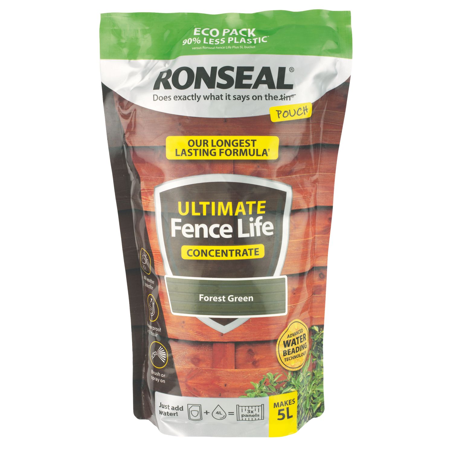 Ronseal Ultimate Fence Life Concentrate 950ml Forest Green Shed & Fence Paint (172RV)