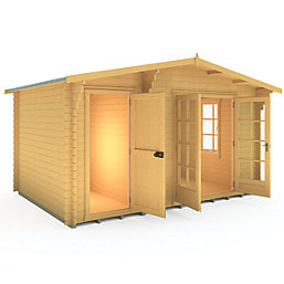 Shire Bourne 14' x 10' (Nominal) Apex Timber Log Cabin