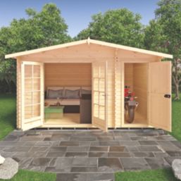 Shire Bourne 13' 6" x 10' (Nominal) Apex Timber Log Cabin