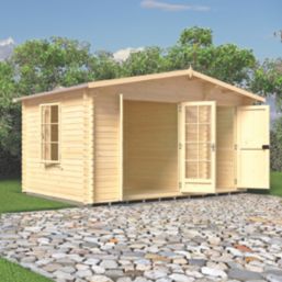 Shire Bourne 13' 6" x 10' (Nominal) Apex Timber Log Cabin