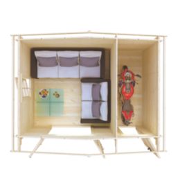 Shire Bourne 13' 6" x 10' (Nominal) Apex Timber Log Cabin