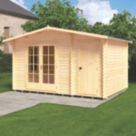 Shire Bourne 13' 6" x 10' (Nominal) Apex Timber Log Cabin