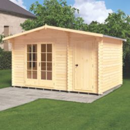 Shire Bourne 13' 6" x 10' (Nominal) Apex Timber Log Cabin