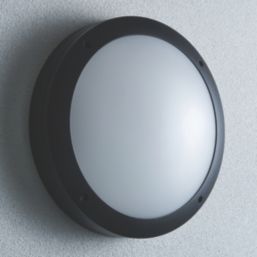 Zink Rosa Outdoor Round LED Wall Light Black 20W 1700lm