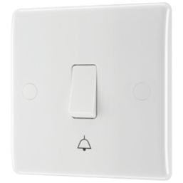 British General 800 Series 10A 1-Gang 1-Way Retractive Bell Push Switch White