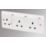 MK Logic Plus 13A 3-Gang DP Switched Plug Socket White