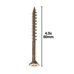 Goldscrew  PZ Double-Countersunk Thread Cutting Multipurpose Screws 4.5mm x 50mm 200 Pack