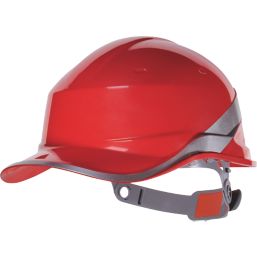 Delta Plus Diamond V Premium Push-Button Safety Helmet Red