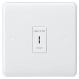 Knightsbridge CU1000DPK 10AX 1-Gang DP Emergency Lighting Test Key Switch White  with Colour-Matched Inserts