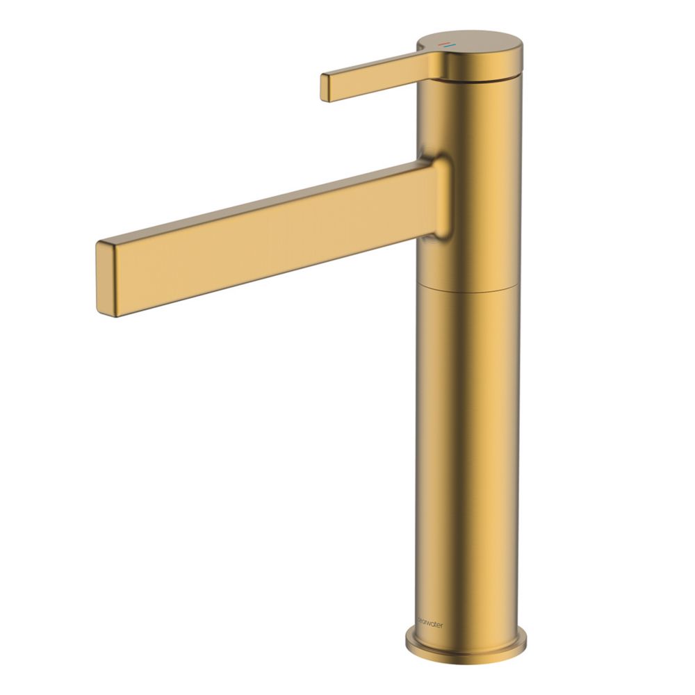 Clearwater Taku Monobloc Mixer Tap Brushed Brass PVD Screwfix