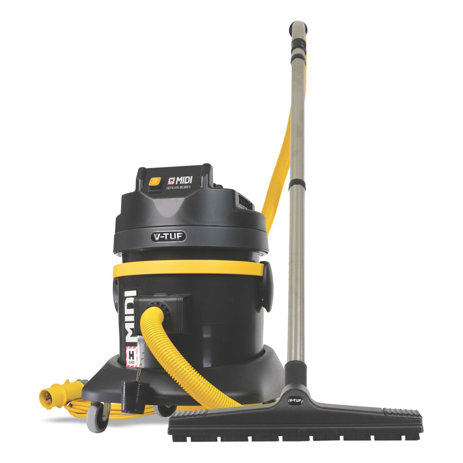 V-Tuf MIDIH110 1400W 21Ltr H Class Wet & Dry Dust Extractor 110V (173FN)