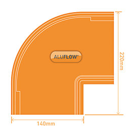 Aluflow  Aluminium 90° Half Round Internal Gutter Angle White 115mm