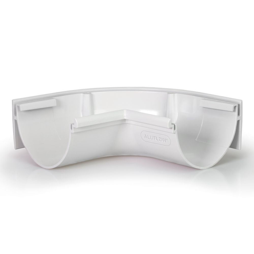 Aluflow 90° Half Round Internal Gutter Angle White 115mm Screwfix