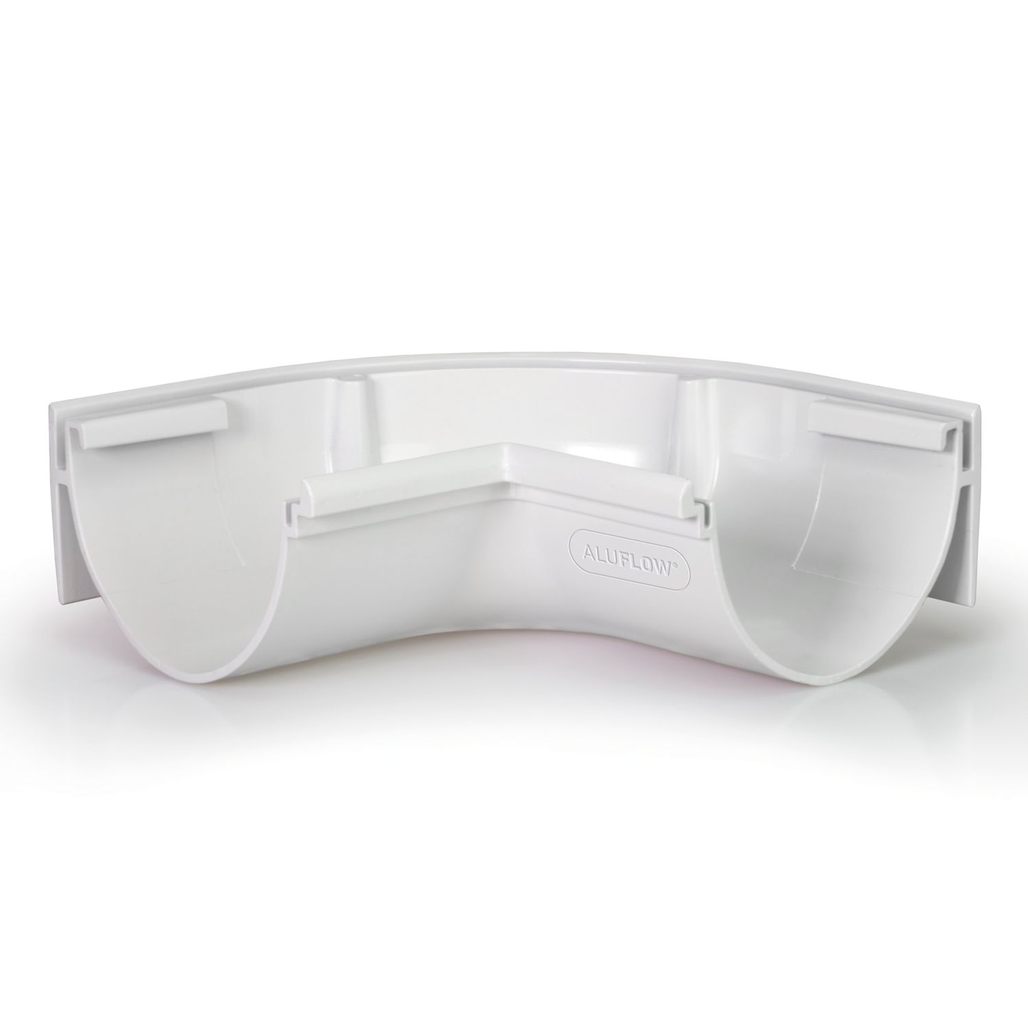 Aluflow Aluminium 90° Half Round Internal Gutter Angle White 115mm (173KA)