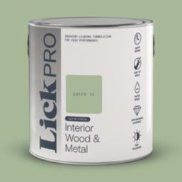 LickPro 2.5Ltr Green 14 Satin Water-Based Trim Paint