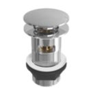 ETAL Slotted Mushroom Push Button Basin Waste Chrome 66mm