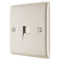 British General Nexus Metal Master Telephone Socket Pearl Nickel with Colour-Matched Inserts