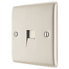 British General Nexus Metal Master Telephone Socket Pearl Nickel with Colour-Matched Inserts