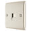 British General Nexus Metal 1-Gang Master Telephone Socket Pearl Nickel with Colour-Matched Inserts