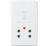 Knightsbridge Curved Edge 2-Gang Dual Voltage Shaver Socket 115/230V AC White
