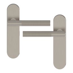 Cooke & Lewis Damgan Lever on Backplate Door Handles Pair Satin Nickel