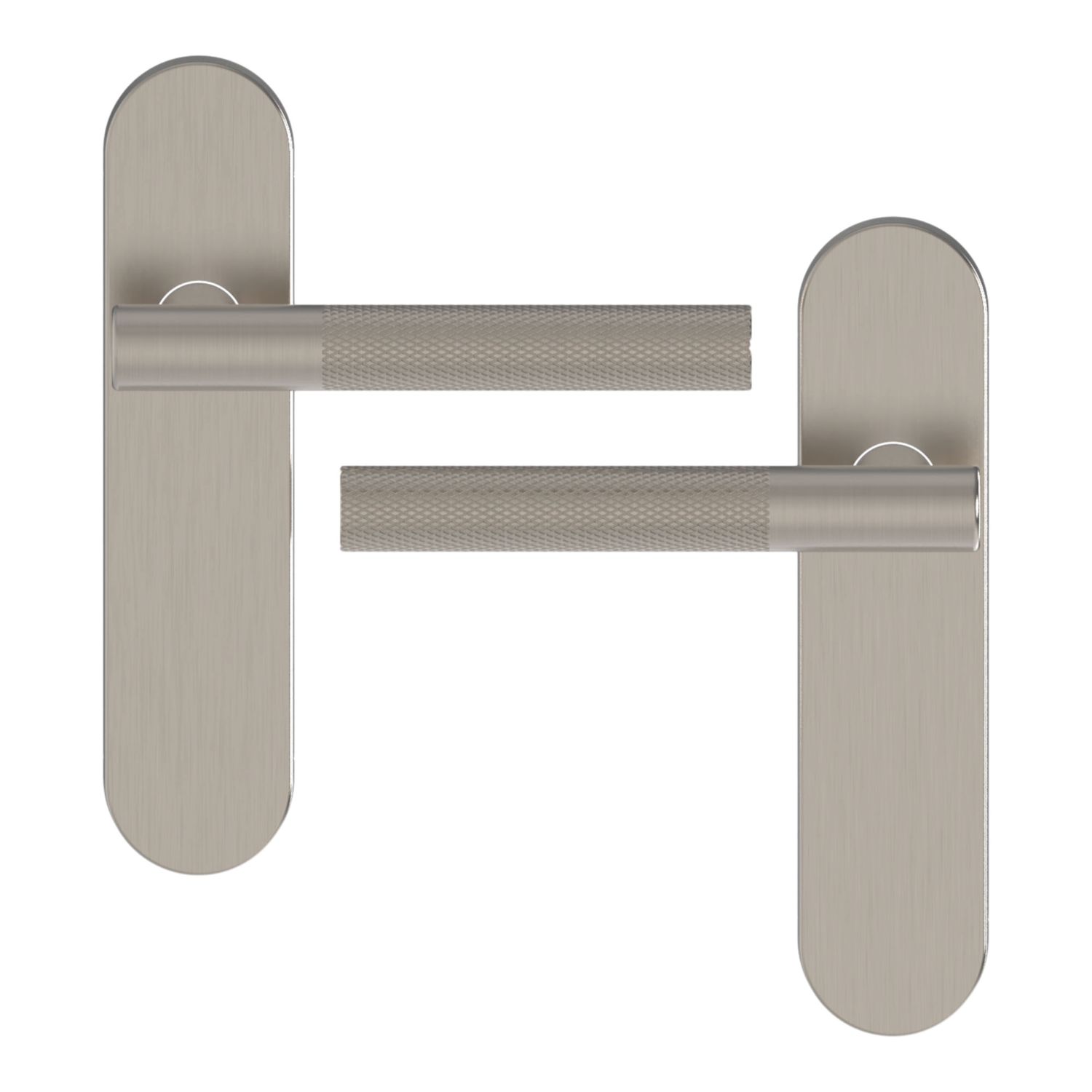 Cooke & Lewis Damgan Lever on Backplate Door Handles Pair Satin Nickel (174CM)