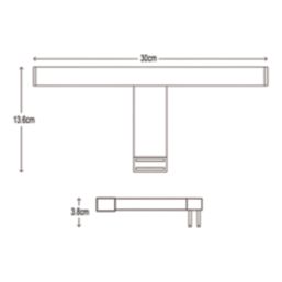 LAP Craven 300mm LED Mirror Light Satin Nickel 9W 900lm