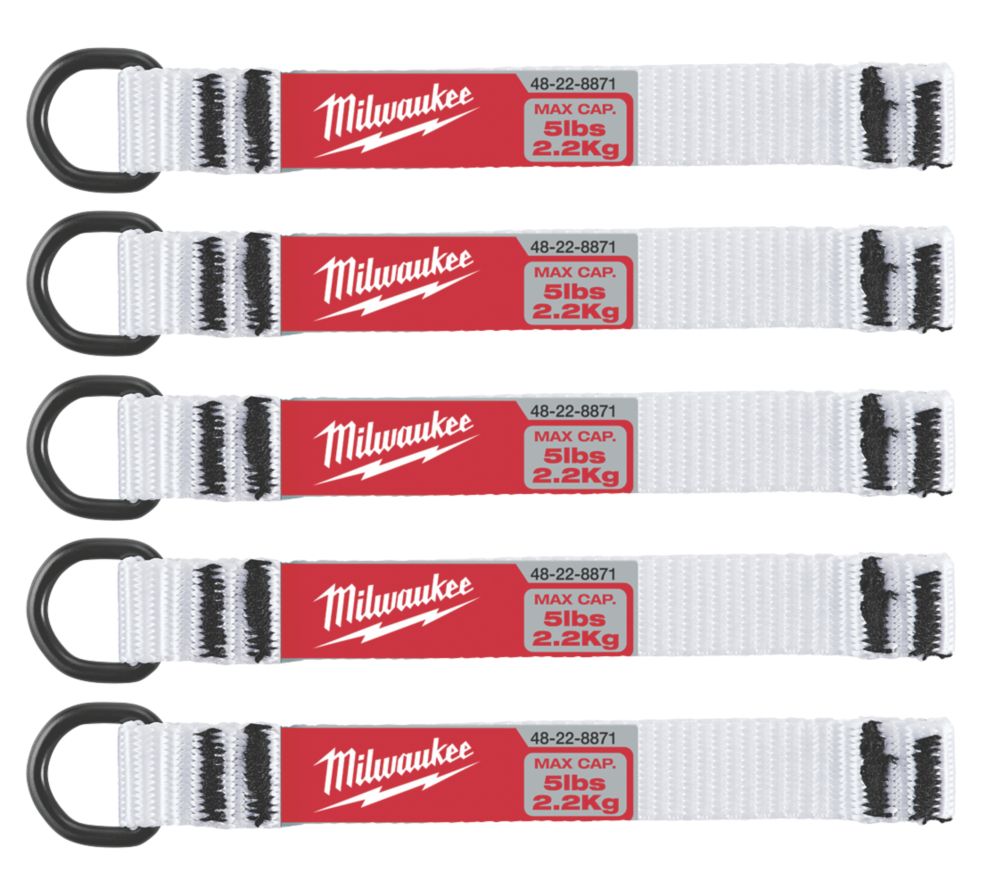 Milwaukee 4932471431 D-Ring Tool Lanyard Web Attachment 5 Pack