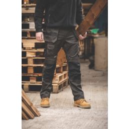 Black slim outlet leg work trousers