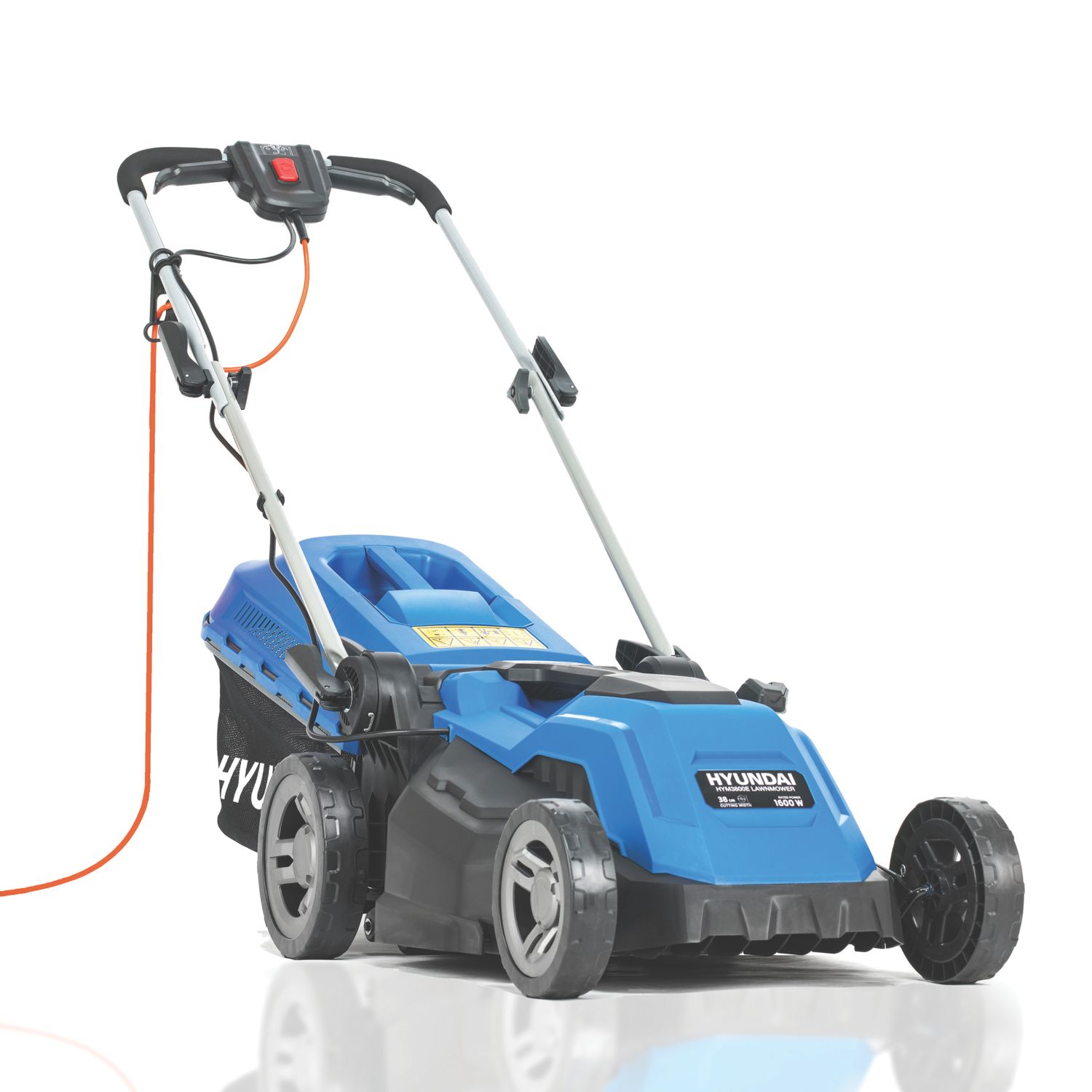 Hyundai HYM3800E 1600W 38cm Corded Electric Roller Mulching Lawn Mower 240V (174HM)
