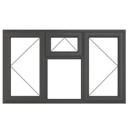 Crystal  Top, Left & Right-Hand Opening Clear Double-Glazed Casement Anthracite Grey uPVC Window 1770mm x 1115mm
