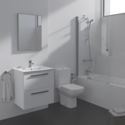 Ideal Standard i.life Frameless Silver 2-Panel Hinged Bath Screen Left-Handed 1000-1025mm x 1505mm