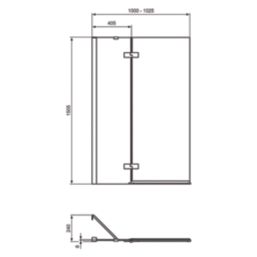 Ideal Standard i.life Frameless Silver 2-Panel Hinged Bath Screen Left-Handed 1000-1025mm x 1505mm