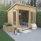 Forest Oakley 8' x 6' (Nominal) Pent Timber Summerhouse with Base & Assembly