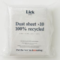 LickTools Polyethylene Dust Sheets 3.65m x 3.65m 10 Pack