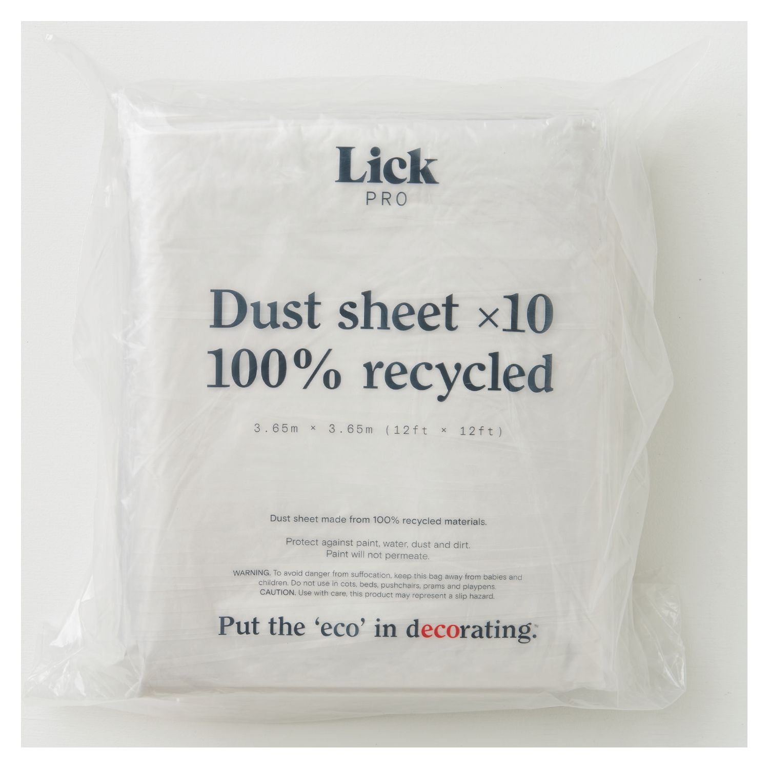 LickTools Polyethylene Dust Sheets 3.65m x 3.65m 10 Pack (174VX)