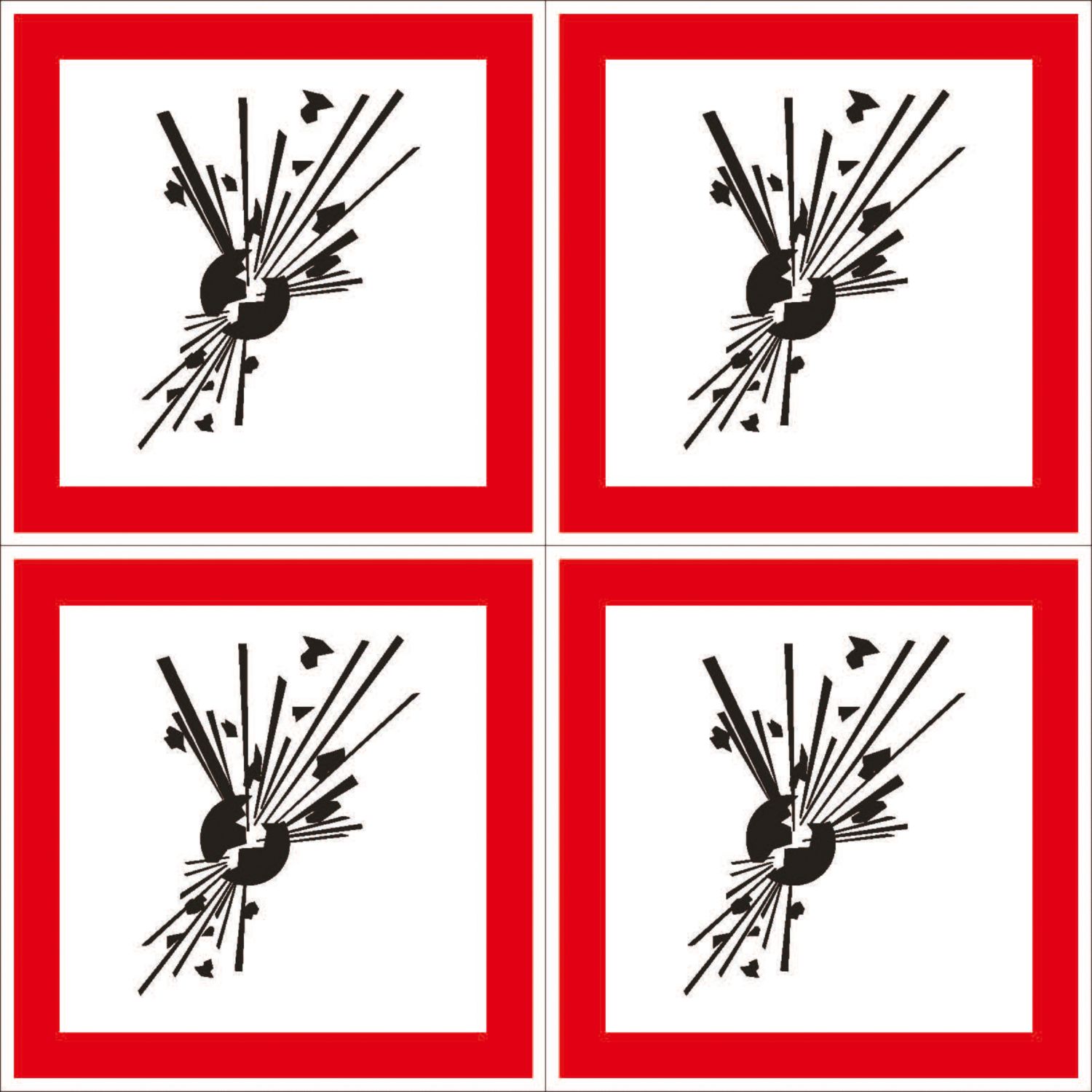 Essentials Explosive Hazard GHS Labels (Sheet) 100mm x 100mm (174YU)