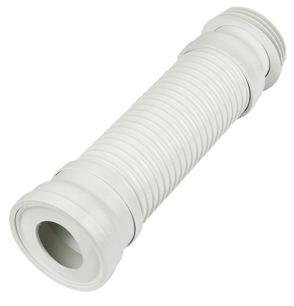 White PVC Flexible WC Pan Connector Flexi Toilet Waste 250mm-500mm New Brand