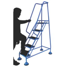 Barton Steel 1.28m Blue 5 Step Podium Steps