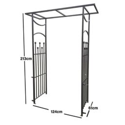 Apollo Appleton Easy Fit Straight 4' x 7' (Nominal) Matt-Black Metal Arch